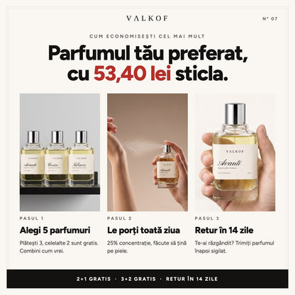 Alegi 5 parfumuri, plătești 3: 53,40 lei sticla