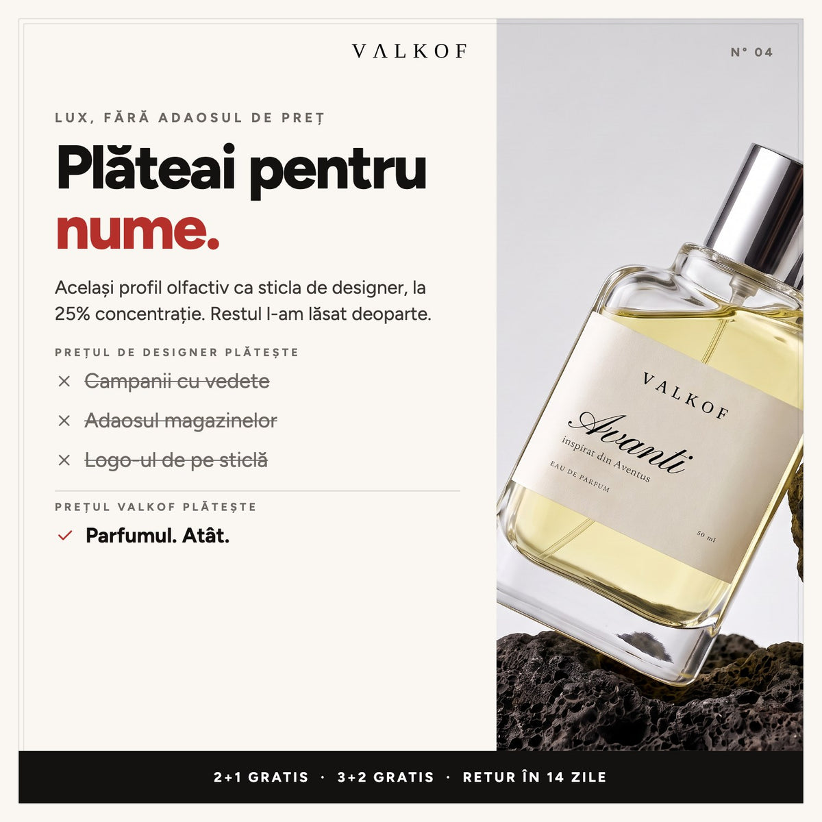 Plăteai pentru nume. La VALKOF plătești doar parfumul