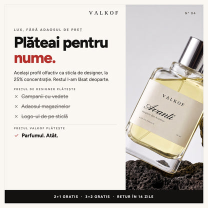 Plăteai pentru nume. La VALKOF plătești doar parfumul
