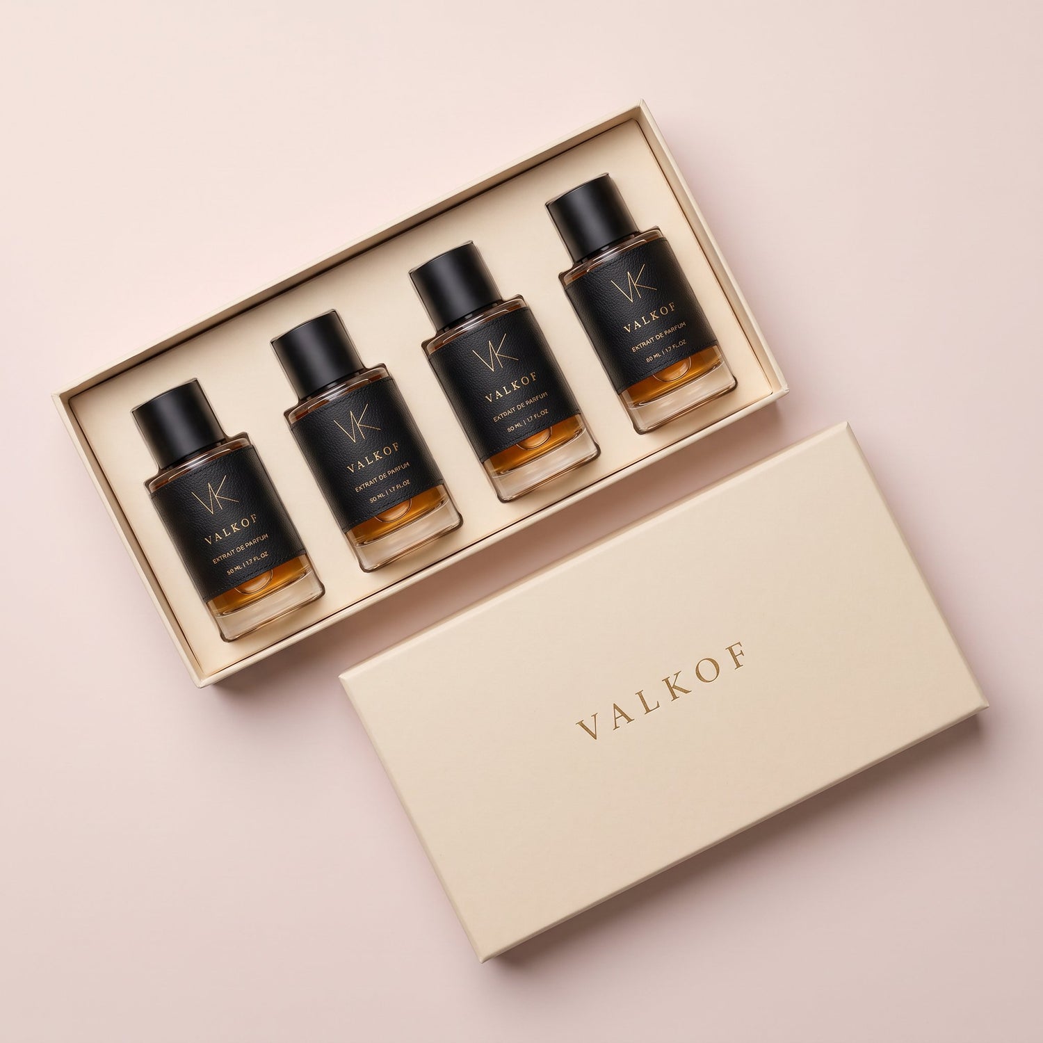 Setul Descoperire VALKOF — 4 parfumuri de 50 ml în cutie cadou